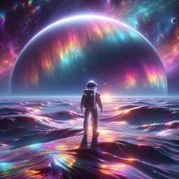 an astronaut, digital painting, iridescent generated by DALL·E 2